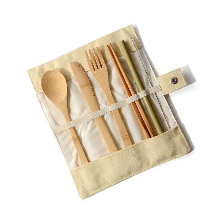 Bamboo Travel Cutlery Set - Eco-Friendly Portable Utensils