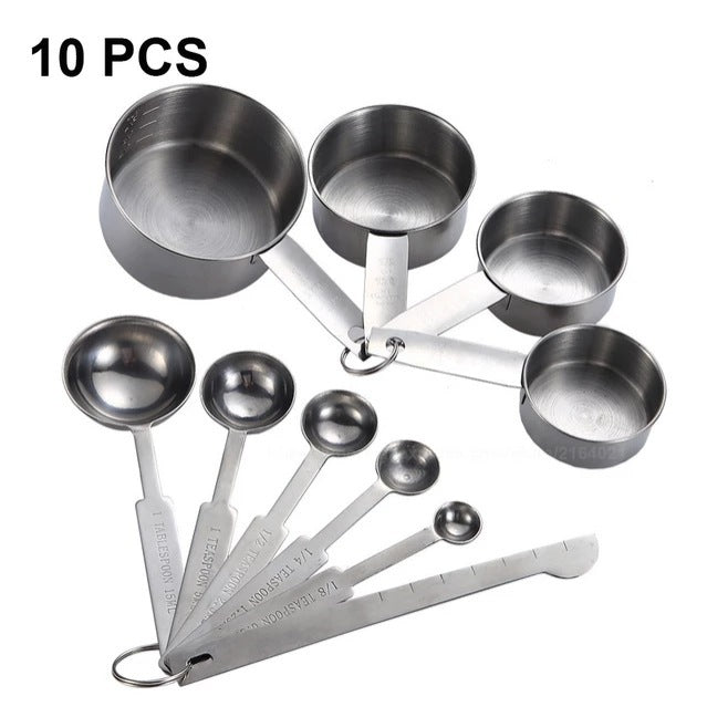 Professional Stainless Steel Measuring Cup & Spoon Set