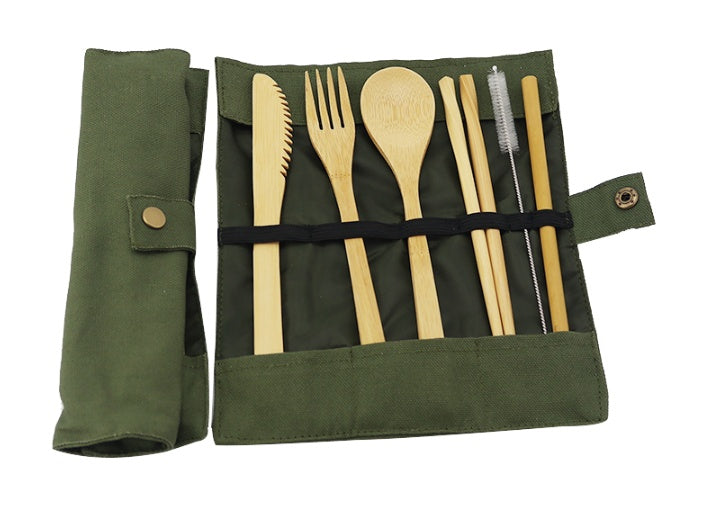 Bamboo Travel Cutlery Set - Eco-Friendly Portable Utensils