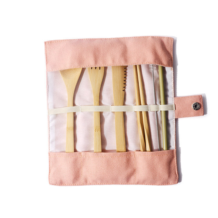 Bamboo Travel Cutlery Set - Eco-Friendly Portable Utensils