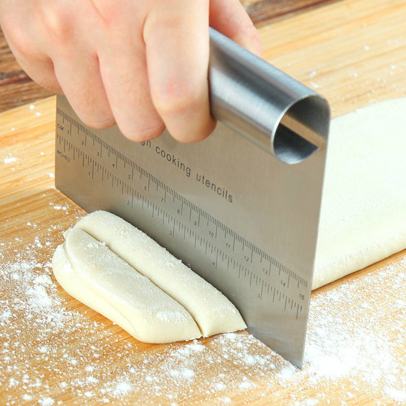 Professional Stainless Steel Dough Scraper - Multi-Purpose Tool