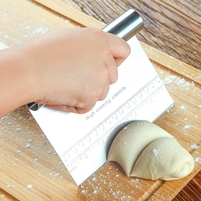 Professional Stainless Steel Dough Scraper - Multi-Purpose Tool