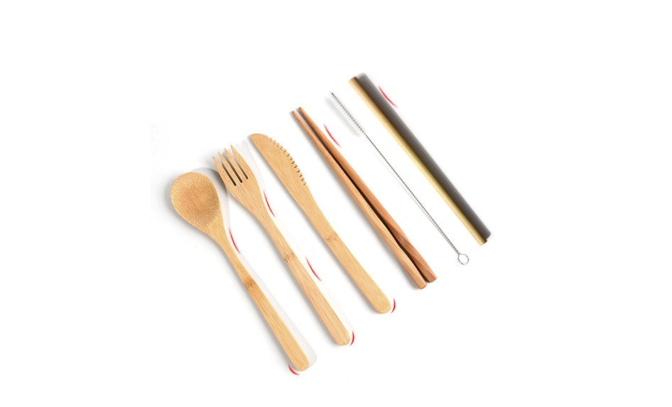 Bamboo Travel Cutlery Set - Eco-Friendly Portable Utensils