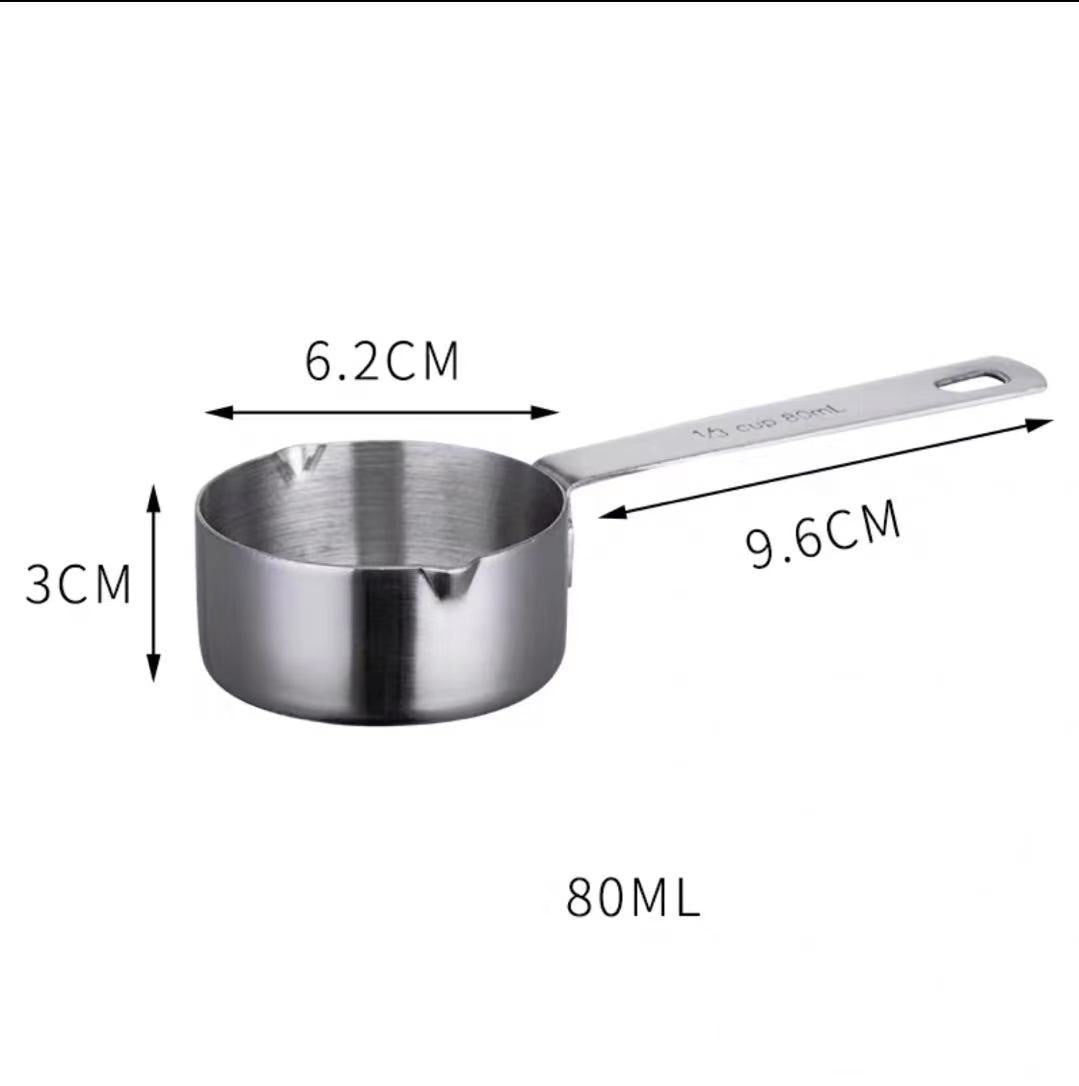 Premium Stainless Steel Measuring Cups - 60ml & 80ml Set