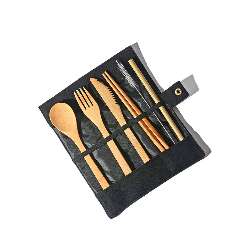 Bamboo Travel Cutlery Set - Eco-Friendly Portable Utensils