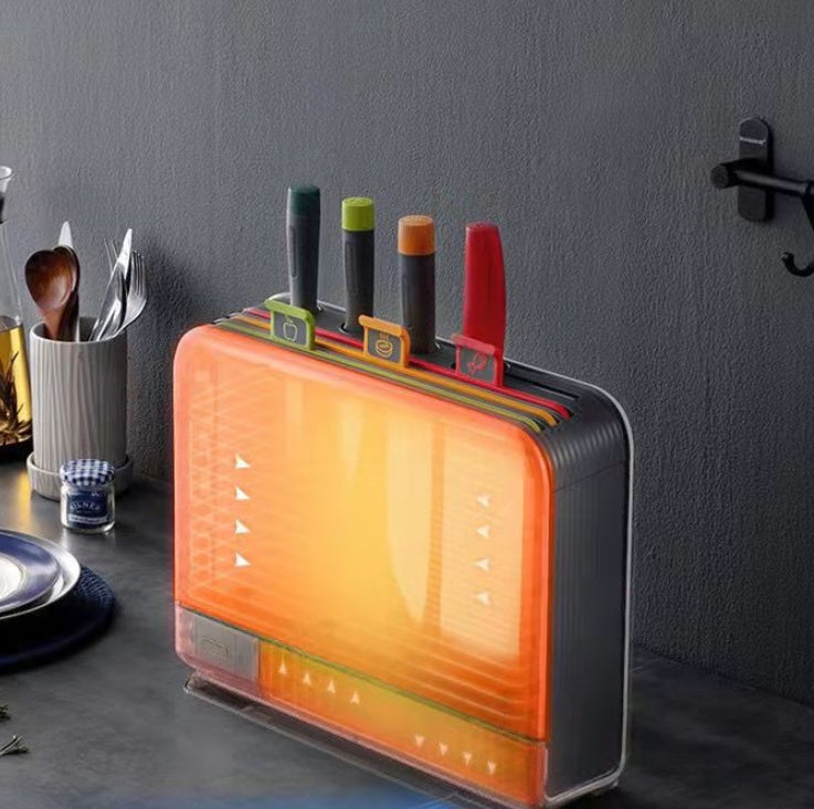 UV Sanitizing Cutting Board & Knife Set - Hygienic Kitchen System