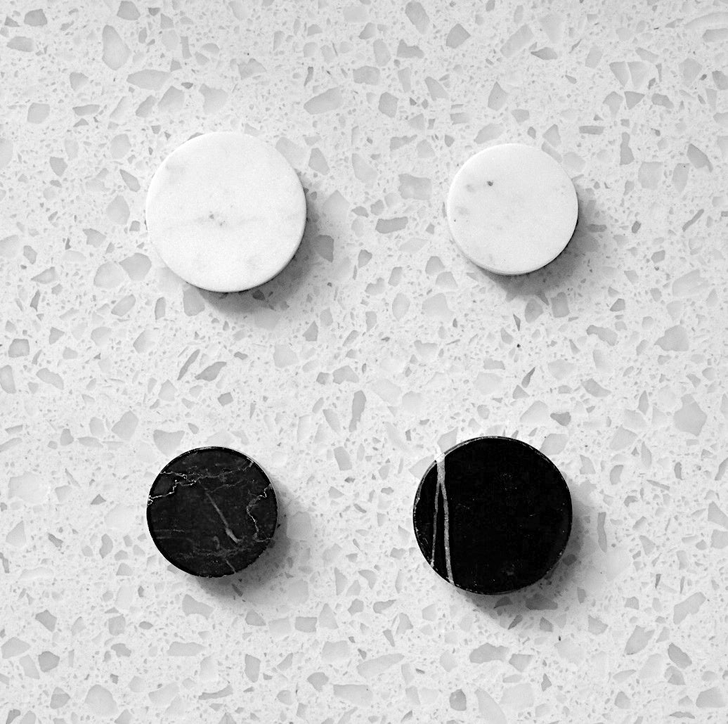 Nordic Marble Fridge Magnets - Minimalist 4-Piece Set